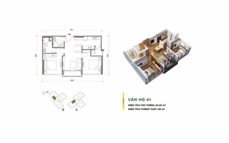 layout căn hộ eco green