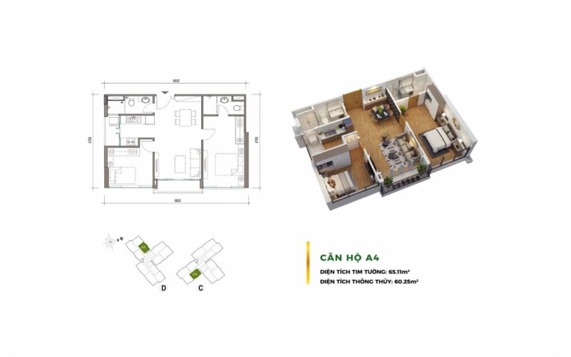 layout căn hộ eco green